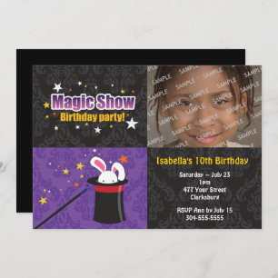 Convite Festa de aniversário do coelho do mágico