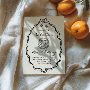 Convite festa de aniversário do coquete de bolso desenhado