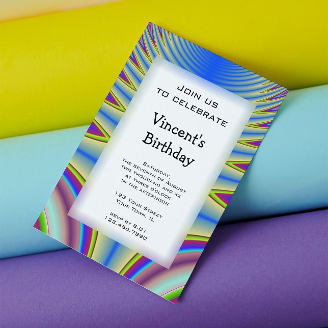 Convite Festa de aniversário do Corante Azul (Criador carregado)