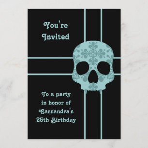 Convite Festa de aniversário do crânio amargo legante