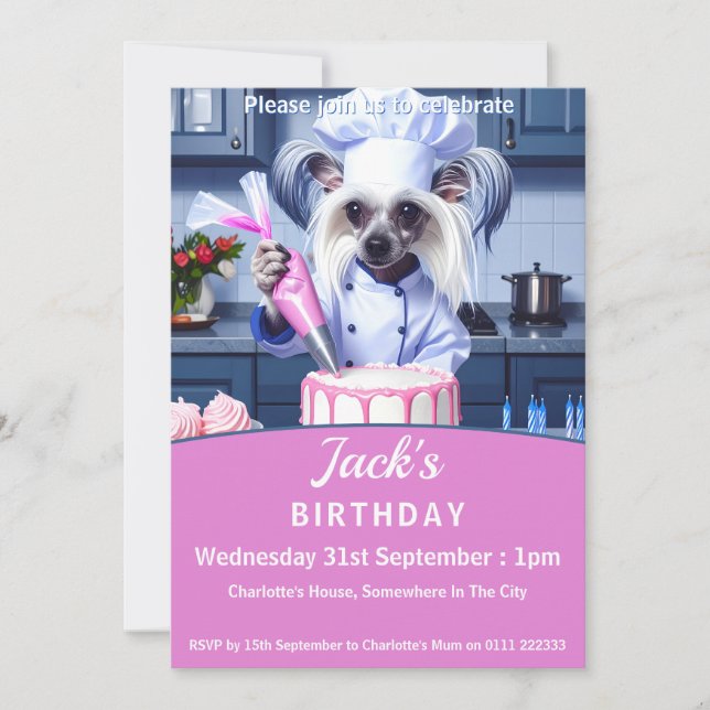 Convite Festa de Aniversário do Crista Chinesa (Frente)