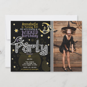 Convite Festa de aniversário do Dia das Bruxas Amarelo e N