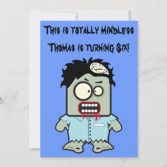 Convite Festa de aniversário do Dia das Bruxas do Zombie K (Frente)