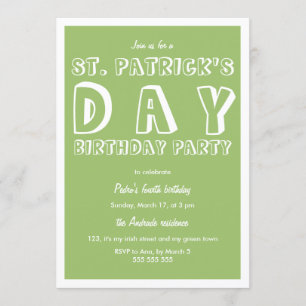 Convite festa de aniversário do Dia de São Patrício 40