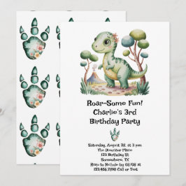 Convite Festa de aniversário do Dinossaur Adventure Boy