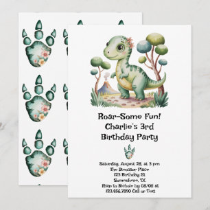 Convite Festa de aniversário do Dinossaur Adventure Boy