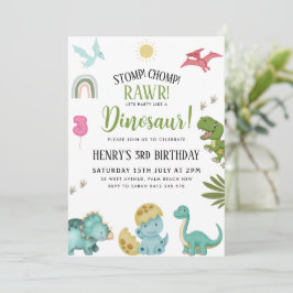 Convite Festa de aniversário do dinossauro