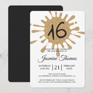 Convite Festa de aniversário do doce 16 Dourados do