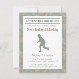 Convite Festa de aniversário do Exército de Silhuette Sold