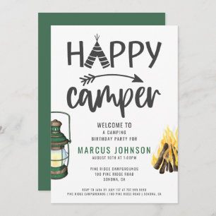 Convite Festa de aniversário do Feliz Camper Boy