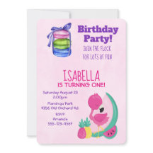 Festa de Aniversário do Flamingo Rosa c/ Frutas & 