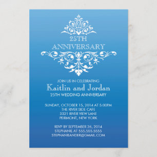 Convite Festa de Aniversário do Flourado Azul Elegante