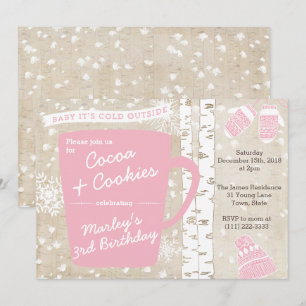 Convite Festa de aniversário do inverno do chocolate