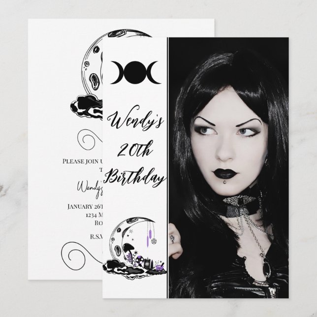 Convite Festa de Aniversário do Jardim da Lua de Cristal d (Frente/Verso)