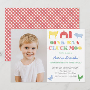 Convite Festa de aniversário do jardim zoológico Petting