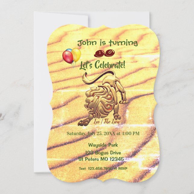 Convite Festa de Aniversário do Leo (23 de julho - 22 de a (Frente)