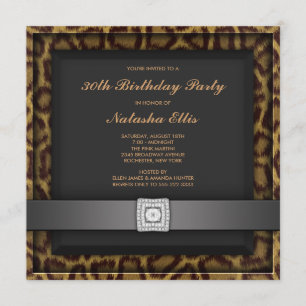 Convite Festa de Aniversário do Leopardo Qualquer Número