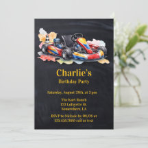 Festa de Aniversário do Menino de Kart com Aquarel
