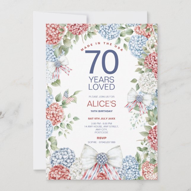 Convite festa de aniversário do Partido em 4 de julho, Mar (Frente)