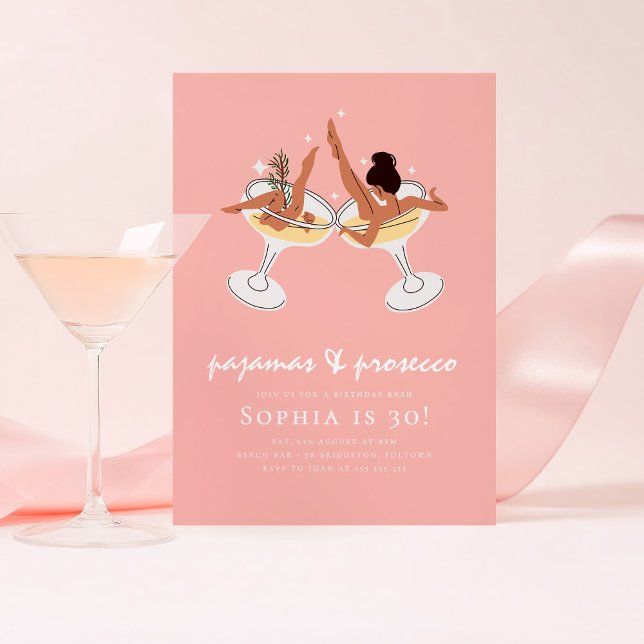 Convite Festa de aniversário do Partido PJs e Prosecco Paj (Criador carregado)