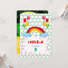 Convite Festa de aniversário do Rainbows e Balões