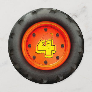 Convite Festa de Aniversário do Rapaz do Digger Amarelo