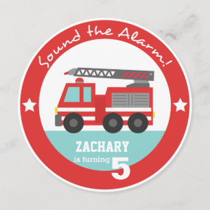 Convite Festa de aniversário do Red Fire Truck Boy, Círc