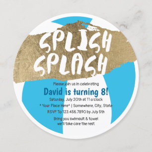 Convite Festa de aniversário do respingo de Splish da