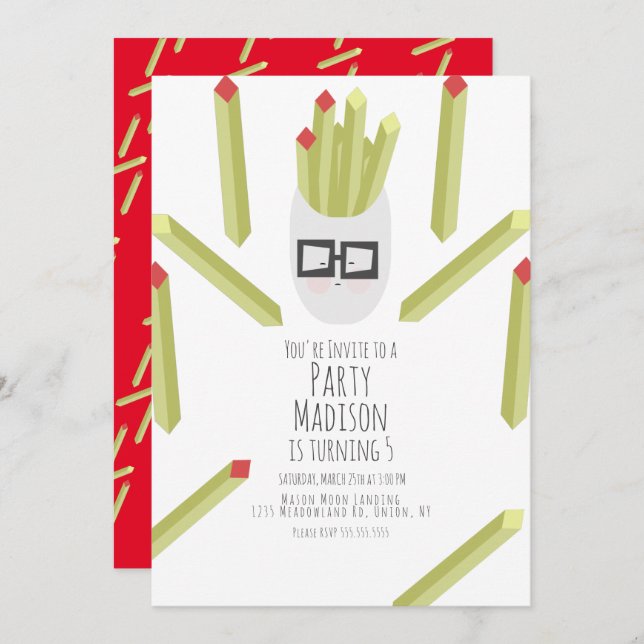 Convite Festa de aniversário do Restaurante Fries (Frente/Verso)