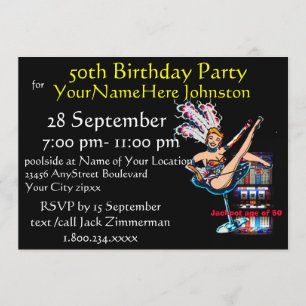 Convite Festa de aniversário do slot machine 50th
