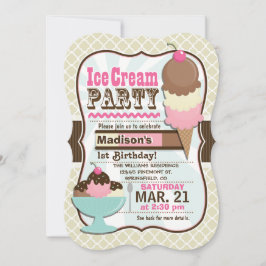 Convite Festa de aniversário do Sorvete napolitano