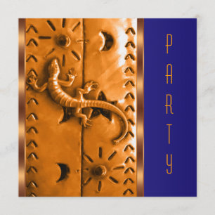 Convite Festa de aniversário do sudoeste alaranjada azul