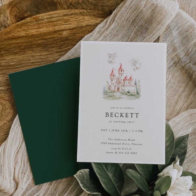 Convite Festa de Aniversário do Tema Castelo do Dragão (Criador carregado)