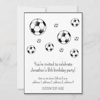 Convite Festa de aniversário do Tema de Futebol do Futebol