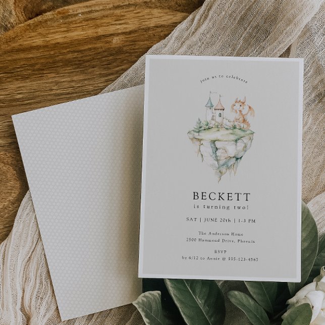 Convite Festa de aniversário do Tema do Dragão Cujo (Criador carregado)