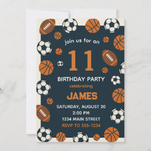 Convite Festa de aniversário do tema Futebol do Boy Sports
