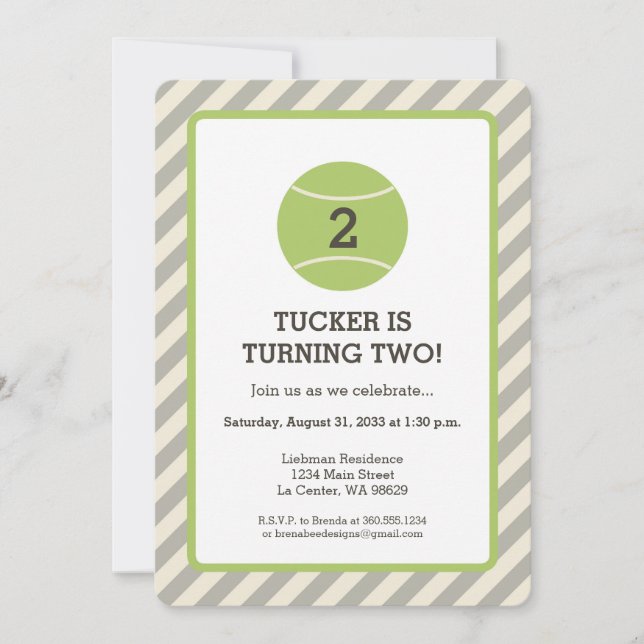 Convite Festa de aniversário do tênis (Frente)