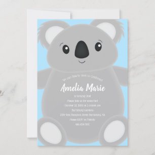 Convite Festa de aniversário do Urso Koala