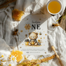 Convite Festa de aniversário do Urso primeiro aniversario 