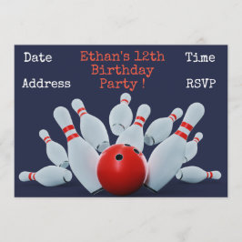 Convite Festa de aniversário dos adolescentes da boliche