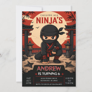 Convite Festa de aniversário dos Ninjas Pessoais