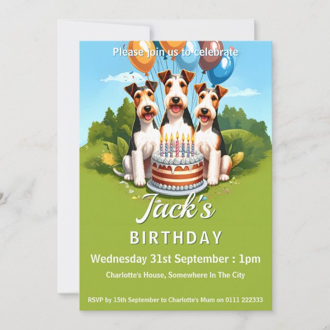 Convite Festa de aniversário dos Terrenos da Fox do Cabelo (Frente)