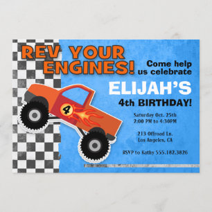 Convite Festa de aniversário dos Truck Boys EXTREME Monst