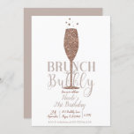 Convite Festa de aniversário Dourada de Champagne Brunch e<br><div class="desc">Personalizar para qualquer evento.</div>