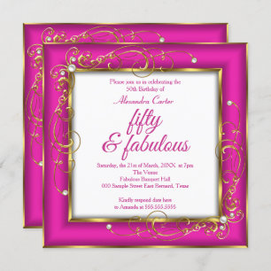 Convite Festa de aniversário Dourada de pérolas de 50 foto