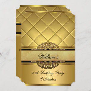 Convite Festa de aniversário Dourada Elegante