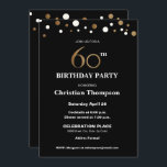 Convite Festa de aniversário Dourado e preta, 60th<br><div class="desc">Estes *gold sofisticado do falso e tema preto comemoram este evento do aniversário do marco miliário. O texto é inteiramente customizável. Elegante.


*gold um gráfico impresso</div>