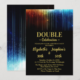 Convite Festa de aniversário Dupla Coluna Colorida Adulta