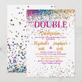 Convite Festa de aniversário Dupla Coluna Colorida Adulta