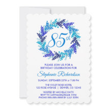 Festa de aniversário Elegante Blue Wreath 85th